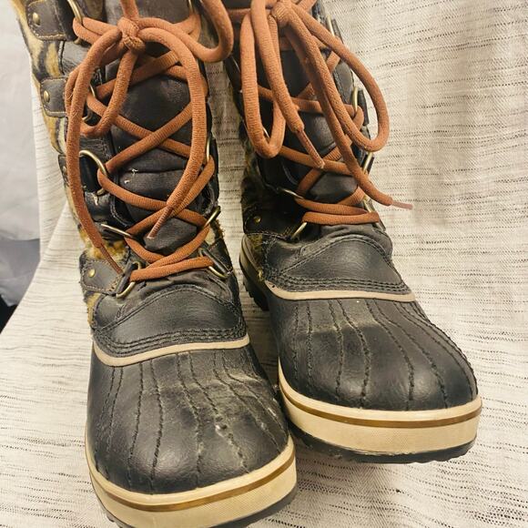 Sorel Tofino Chevron Pattern Lace Up Calf Height Winter Snow Boots Size 9 - Picture 8 of 9